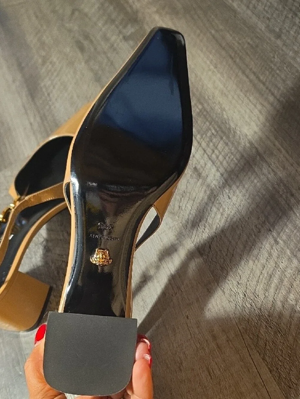 Versace Blush Leather Slingback Pump Size 9.5